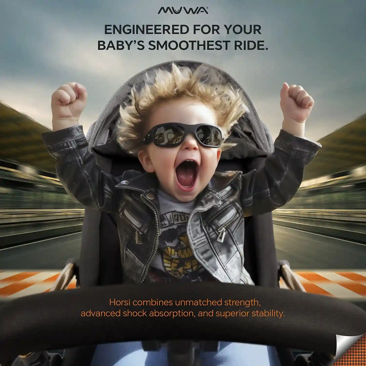 Safe and stylish baby stroller, car seat and baby toys by Muwababy